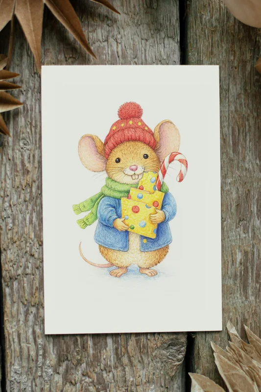 topolino colorato a pastelli